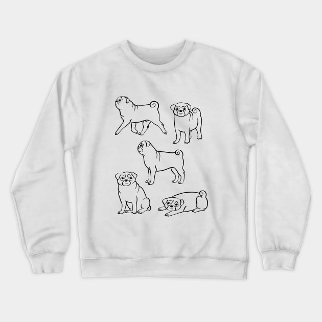 Minimalistic Pugs Crewneck Sweatshirt by illucalliart